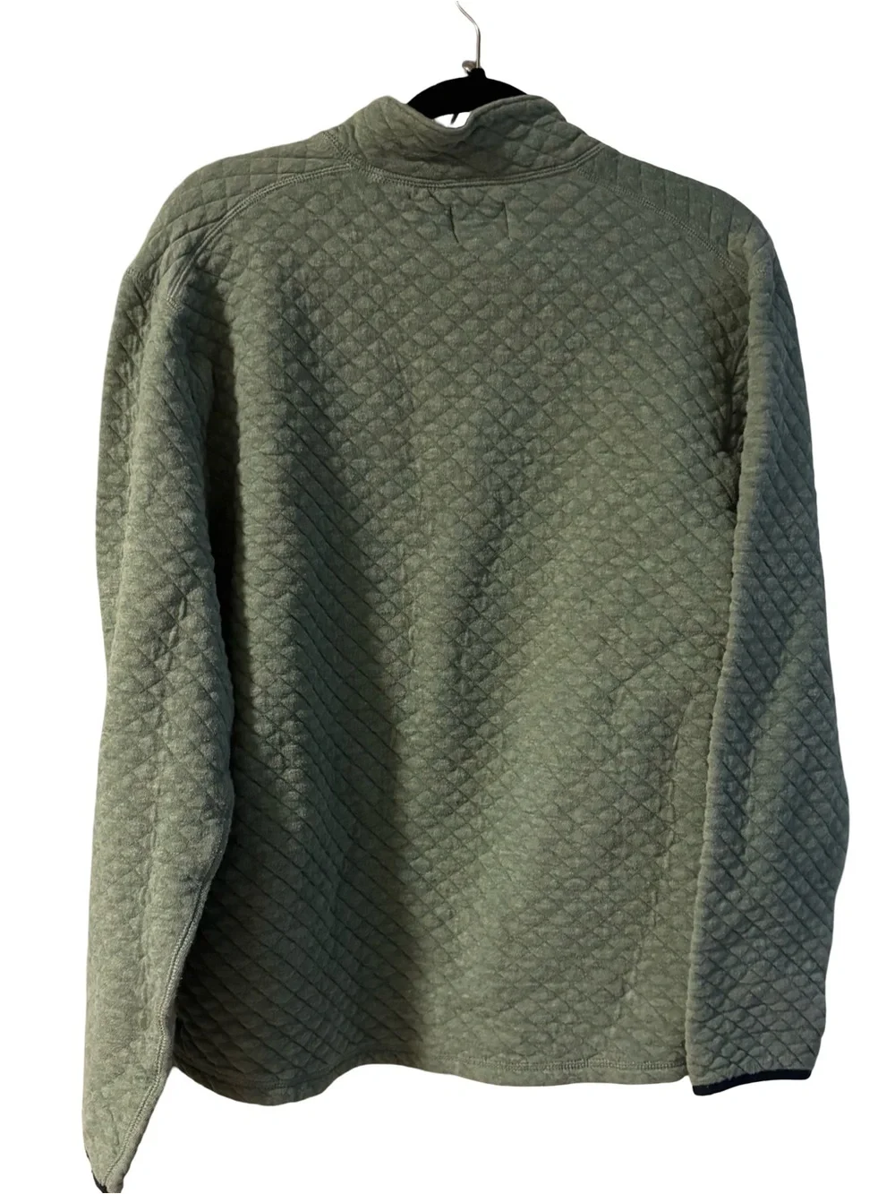 J. Crew Quilted Sage Green Half-Zip Pullover Casual VTG Gorpcore Sweater Large
